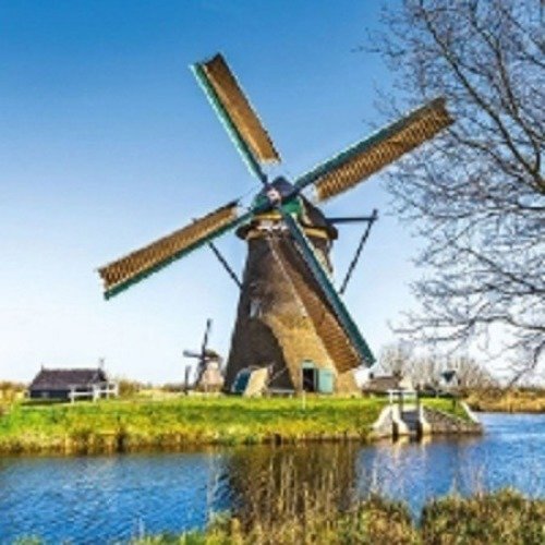 1 serviette en papier moulin - paysage de hollande - ref 501
