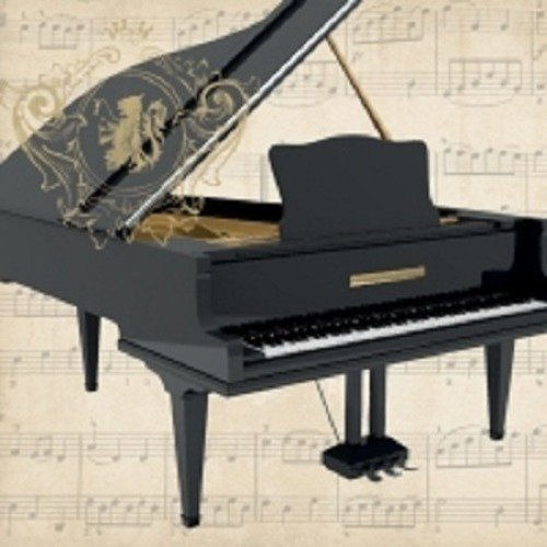 1 serviette en papier piano - note de musique - ref 524
