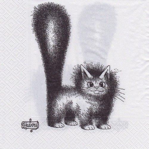 1 serviette en papier chat mignon - chat dubout - ref 569