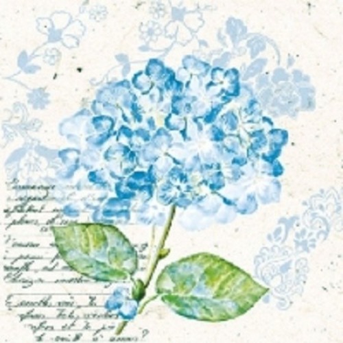 1 serviette en papier hortensias - fleurs - ref 599