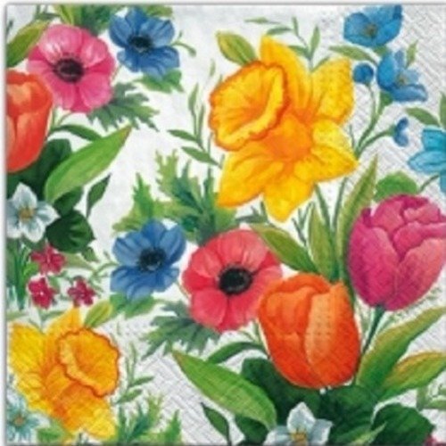 1 serviette en papier fleurs printanière - ref 605
