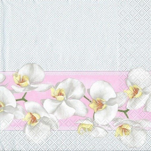 1 serviette en papier orchidées - fleurs - ref 631