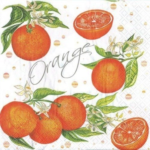 1 serviette en papier oranges - fruits - agrumes - ref 633
