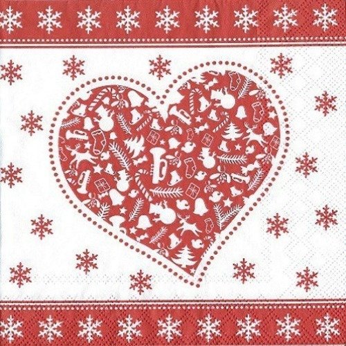 1 serviette en papier cœur - love - ref 663