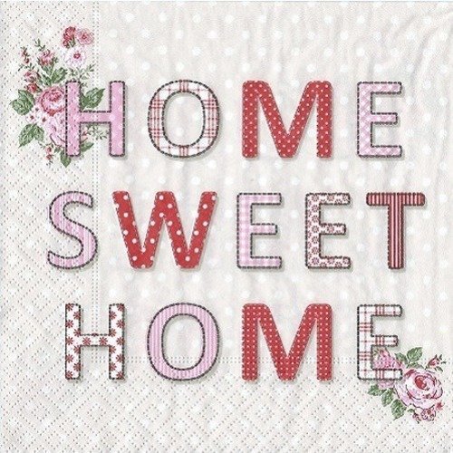1 serviette en papier home sweet home - ref 677