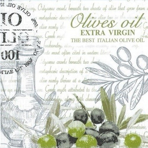 1 serviette en papier provence - olives - huile d'olive - ref 824