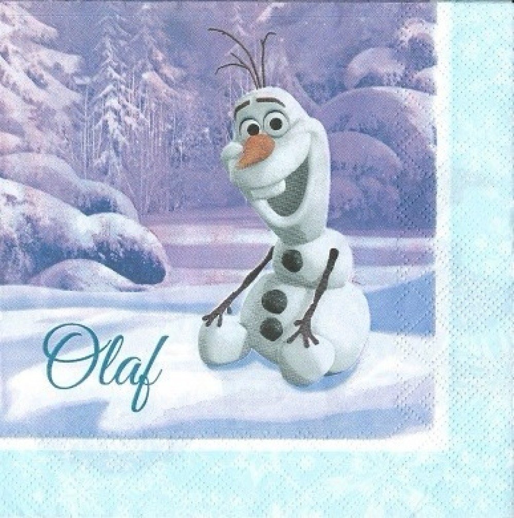 Disney Serviettes en Papier de Noël Motif Bonhomme de Neige Olaf 
