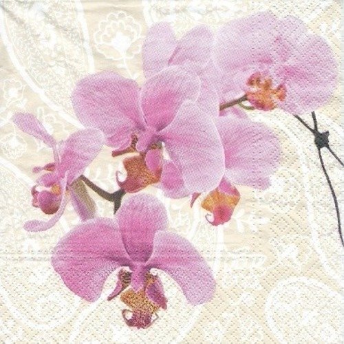 1 serviette en papier orchidée - ref 840