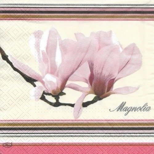 1 serviette en papier fleurs - magnolia - ref 841