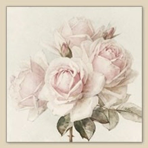 1 serviette en papier bouquet de roses - shabby - ref 855