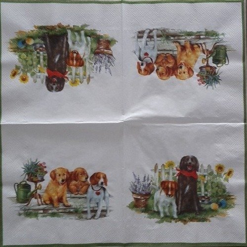 1 serviette en papier chiens - ref 922