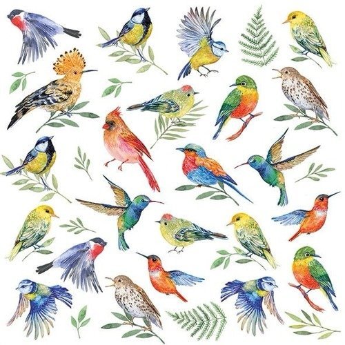 1 serviette en papier oiseaux - ref 946