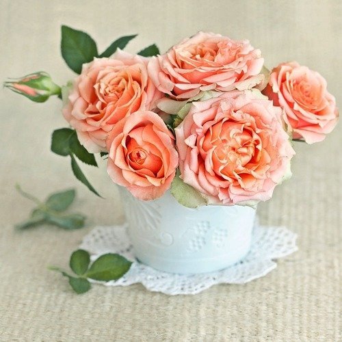 1 serviette en papier bouquet de roses - ref 992