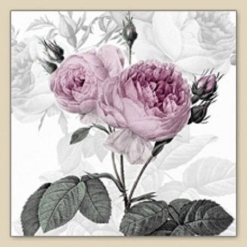1 serviette en papier vintage - rose - fleurs - shabby - ref 1032