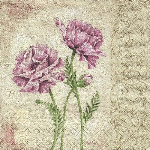 1 serviette en papier fleurs - ref 1349