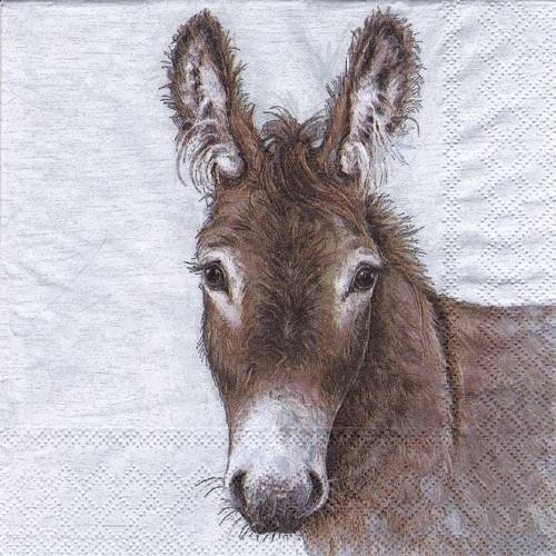 1 serviette en papier ânes - ref 1362