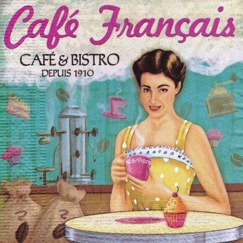 1 serviette en papier café français - café & bistro depuis 1910 - ref 1374
