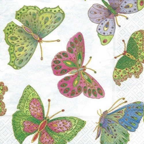 1 serviette en papier papillons - ref 1433