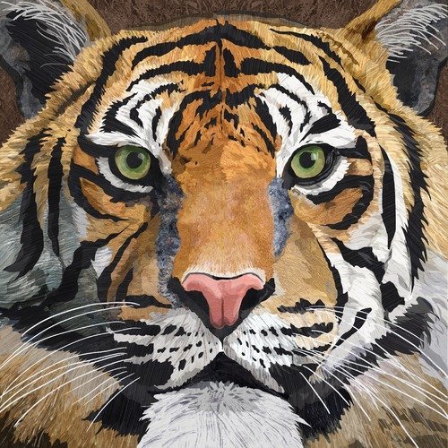 1 serviette en papier portrait de tigre - ref 1451