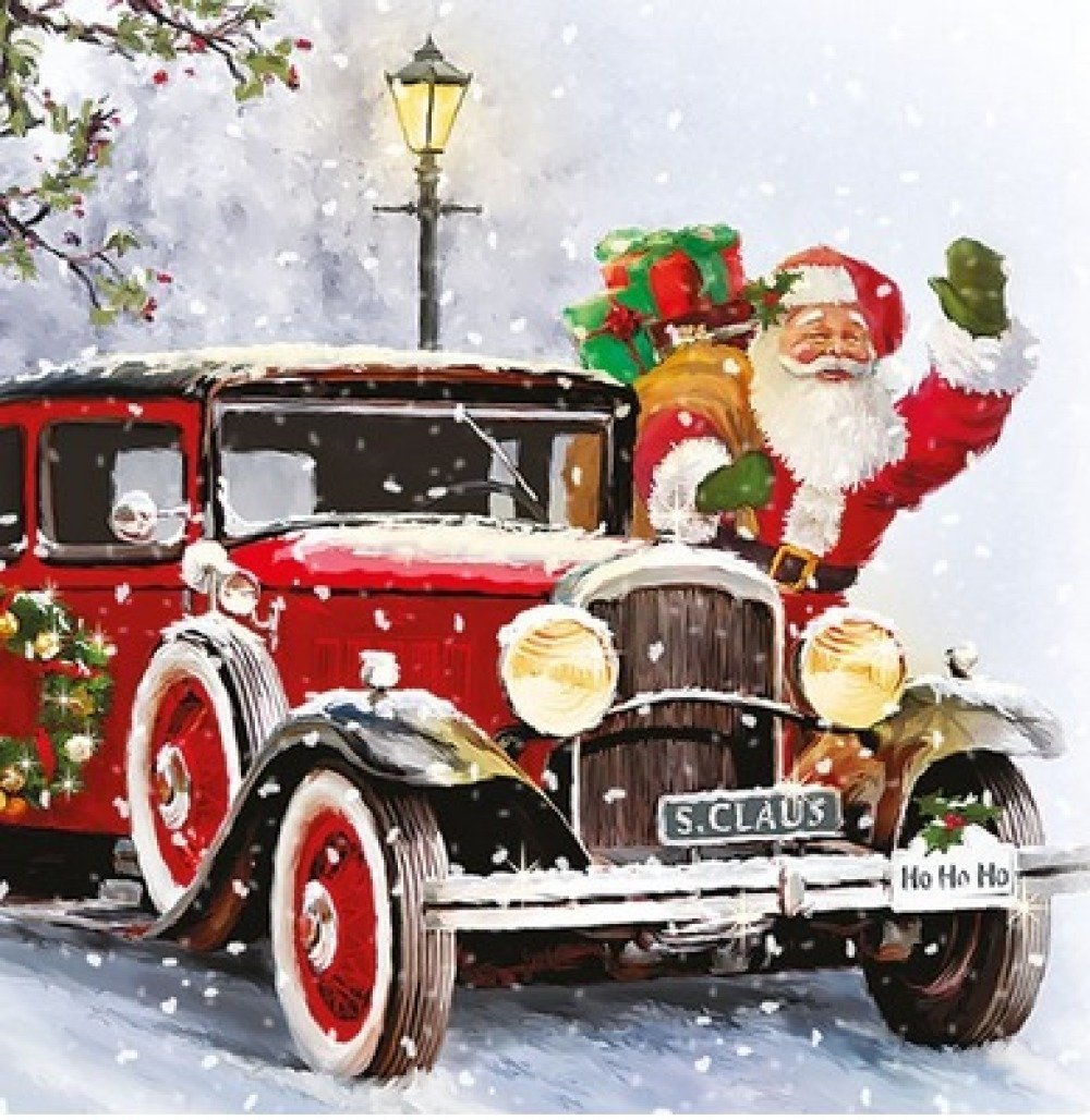 Décoration de voiture ancienne Père Noël Noël du Vieux Monde -  France