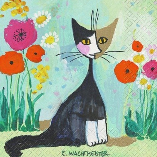 1 serviette en papier chats rosina wachtmester - 25 x 25 cm - pm04