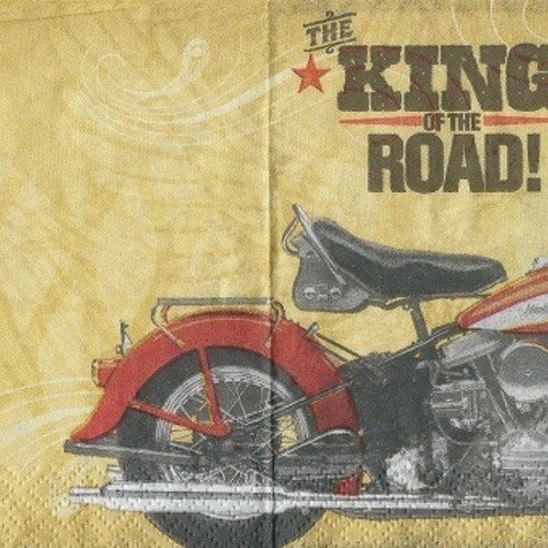1 serviette en papier moto harley  - 25 x 25 cm - pm01