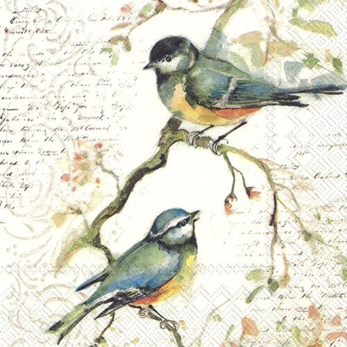 1 serviette en papier les oiseaux sur la branche - ref 1584