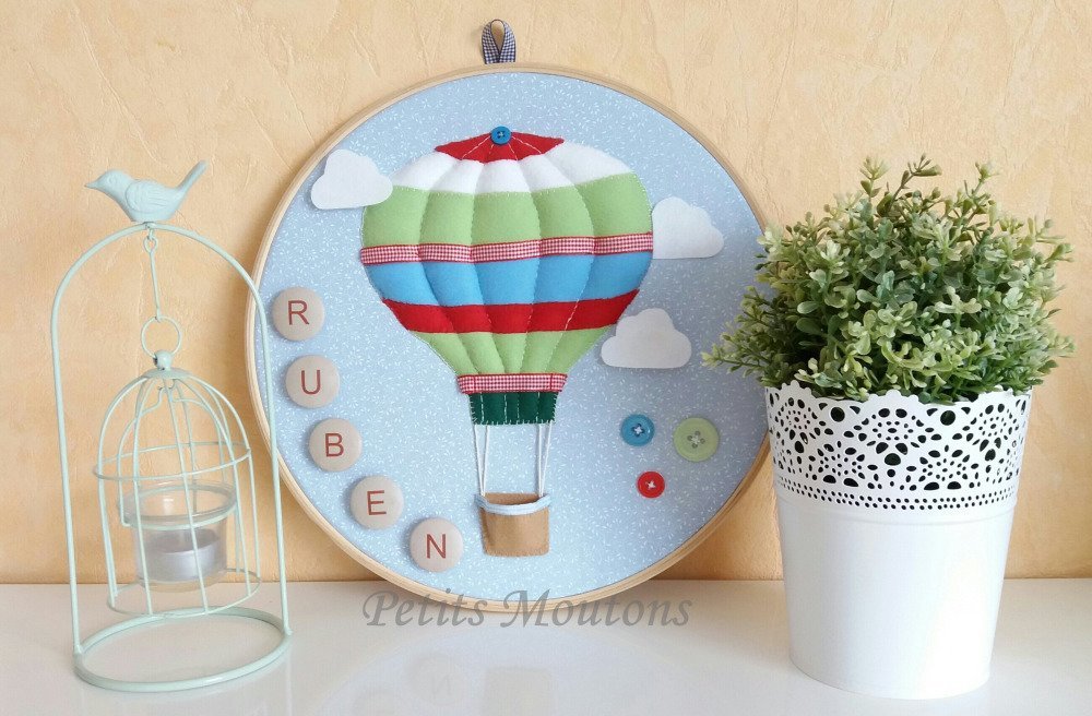 Cadre Murale Montgolfiere Deco Murale Deco Chambre Bebe Deco Bebe Cadre En Bois Mongolfiere Un Grand Marche