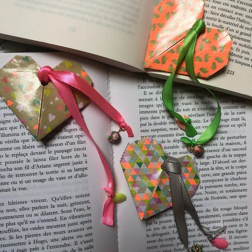 Marque page coeur en origami  ️