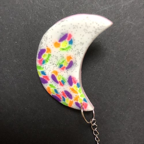Broche Vintage Lune Créateur Irina Goudkova Signée IG - Doré Or Et Strass - Occasion Bon état