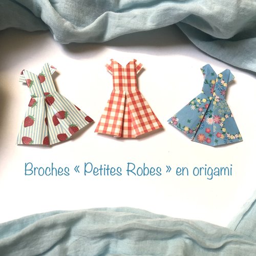 Broches petites robes en origami