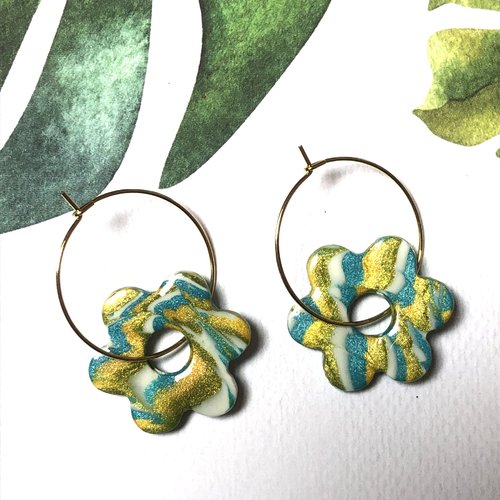 Boucles d’oreilles marbrées