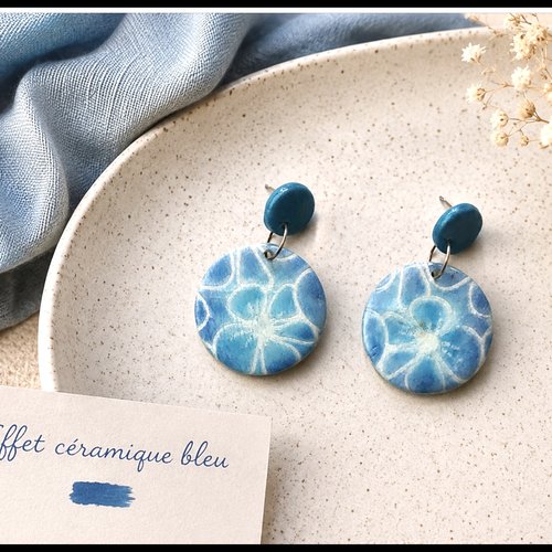 Boucles d’oreilles effet céramique