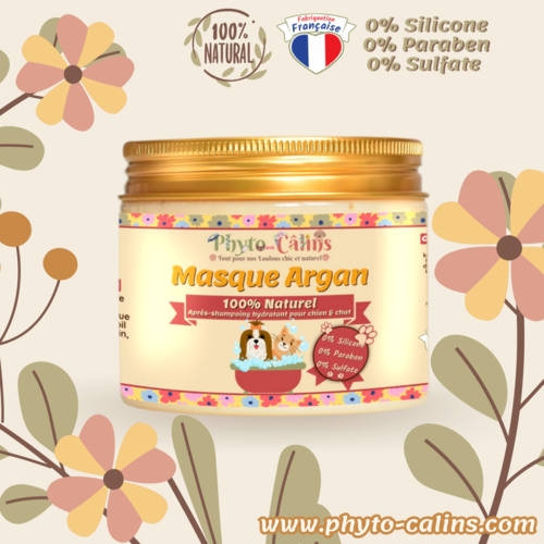 Après shampoing hydratant à l'huile d'argan naturel pour chien et chat