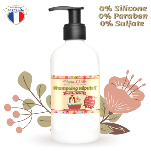 Shampoing antiparasitaire naturel, répulsif tique et puce pour chien et chat