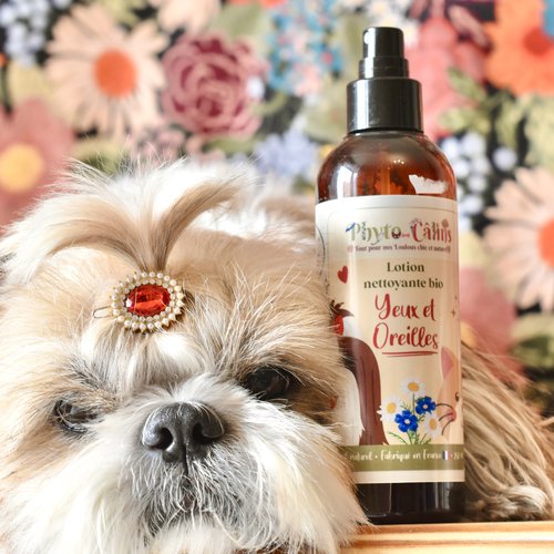 Lotion nettoyante yeux et oreilles, apaisante bio pour chien, chat, lapin, nac