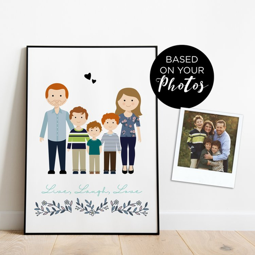 Cadre de famille avec enfants personnalisé realisé à partir de vos photos, l'ideé cadeau plus originale pour une cremaillere !