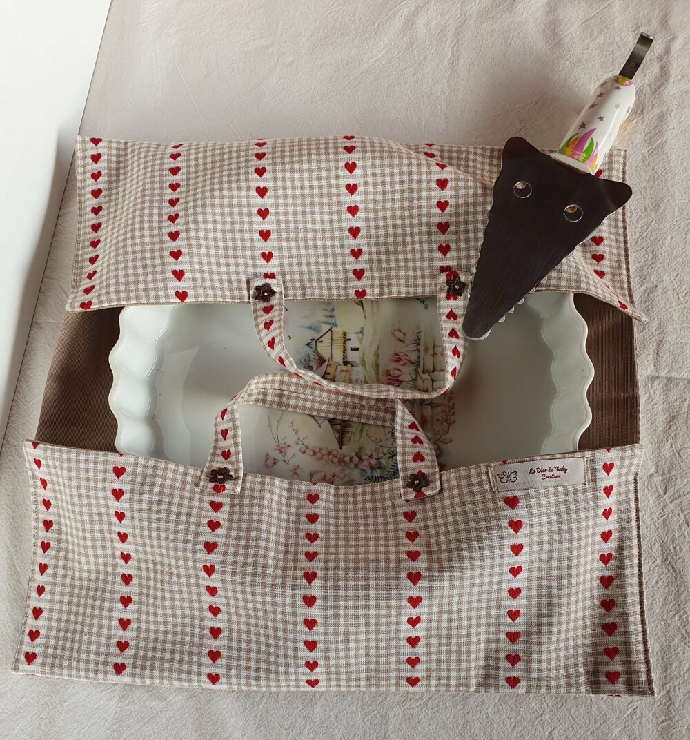 Sac A Gateaux Pour Transport Patisseries En Tissus Montagne A Cœurs Un Grand Marche