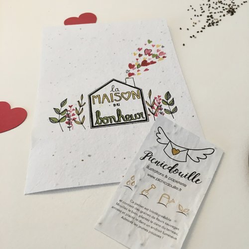 Carte A Planter Pour Pendaison De Cremaillere La Maison Du Bonheur Un Grand Marche