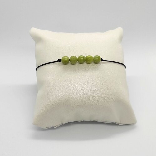 Bracelet cordon réglable homme femme gemmes pierres naturelles jade néphrite perles 6 mm