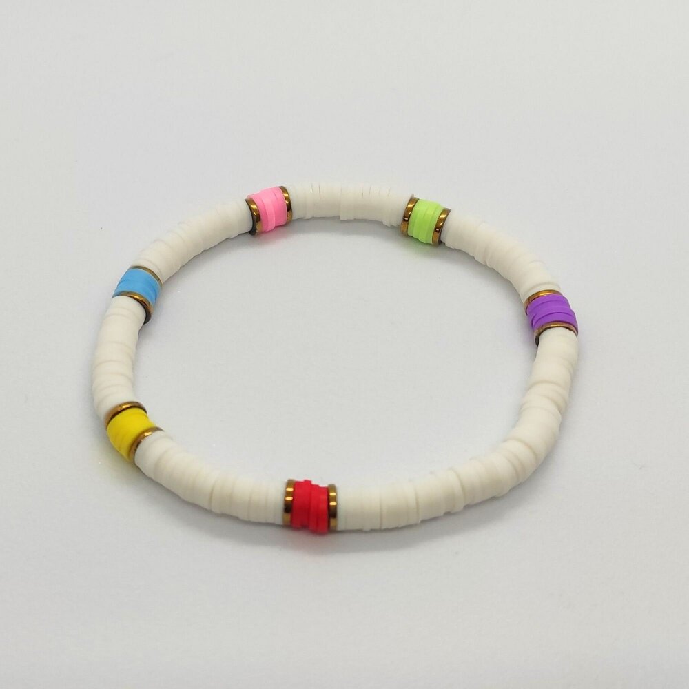Kit bracelet fil élastique et perles en verre jaune et marron - Un grand  marché