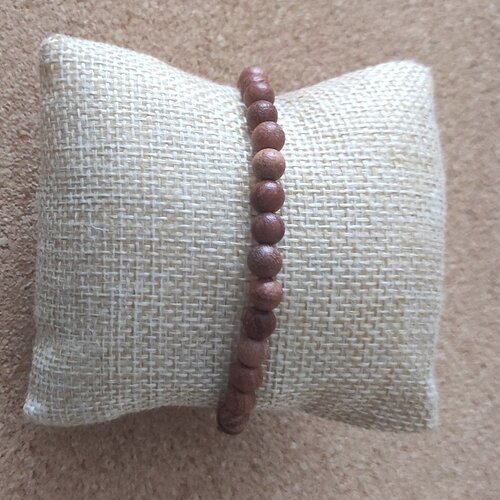 Bracelet élastique perles bois  6 mm longueur personnalisée