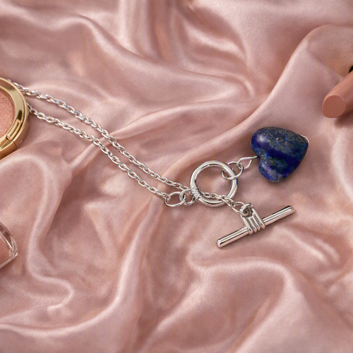 Collier cœur en lapis-lazuli – création artisanale