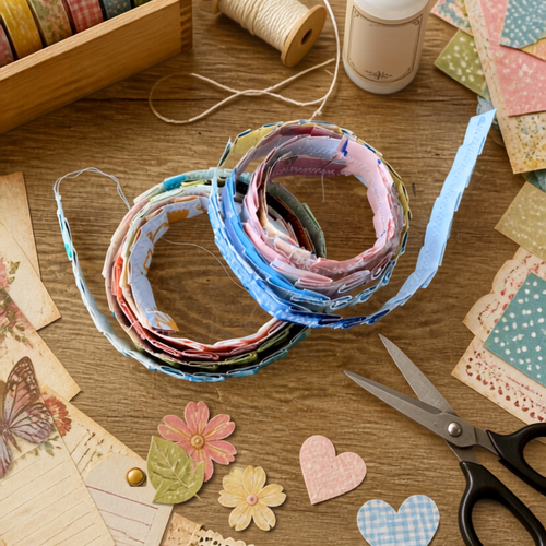 Rubans de papier et tissu