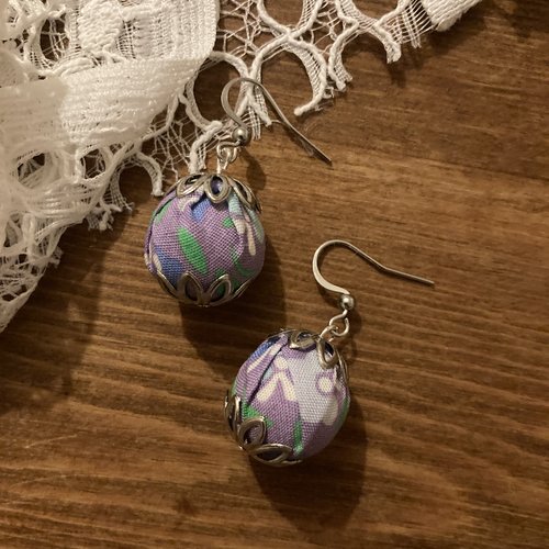Boucles d'oreilles tissu liberty