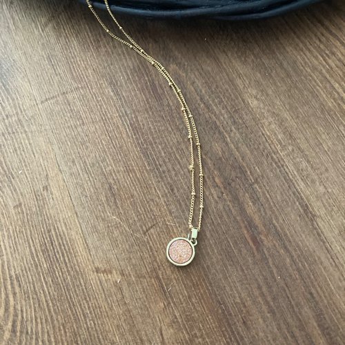 Collier fin & agate géode
