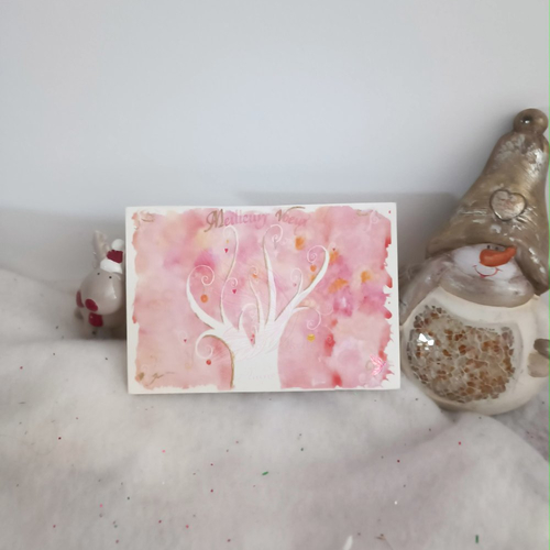 Carte de voeux  arbre des neiges