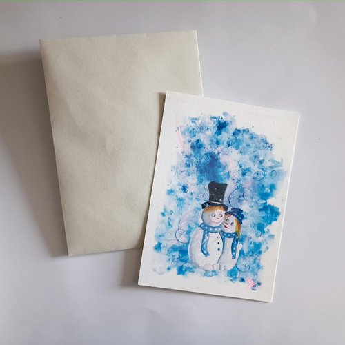 Carte de voeux snowmen