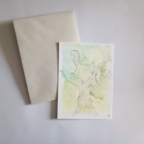 Carte féerique brigid "fée harpe"