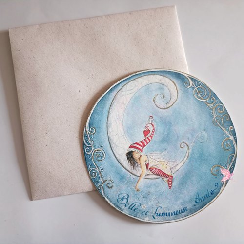 Carte de voeux fée de noël nietly